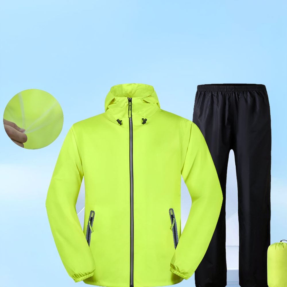 Cycling Commute Pants - 耐久性に優れた防水レインスーツ。通気性の良い分割式レインコートとパンツで、屋外での作業やバイクでの通勤に最適。保護機能も備えたセット。