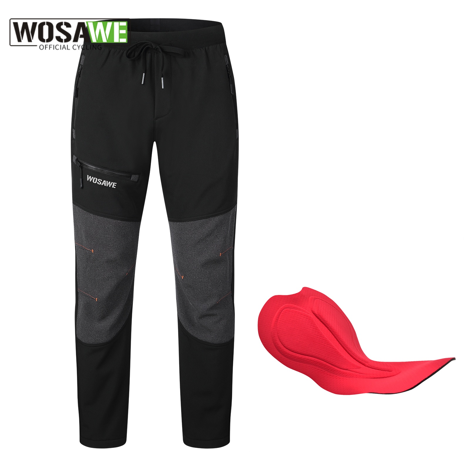 WOSAWE メンズ パデッド サイクリングパンツ、冬用マウ - Cycling Commute Pants のレビューと価格